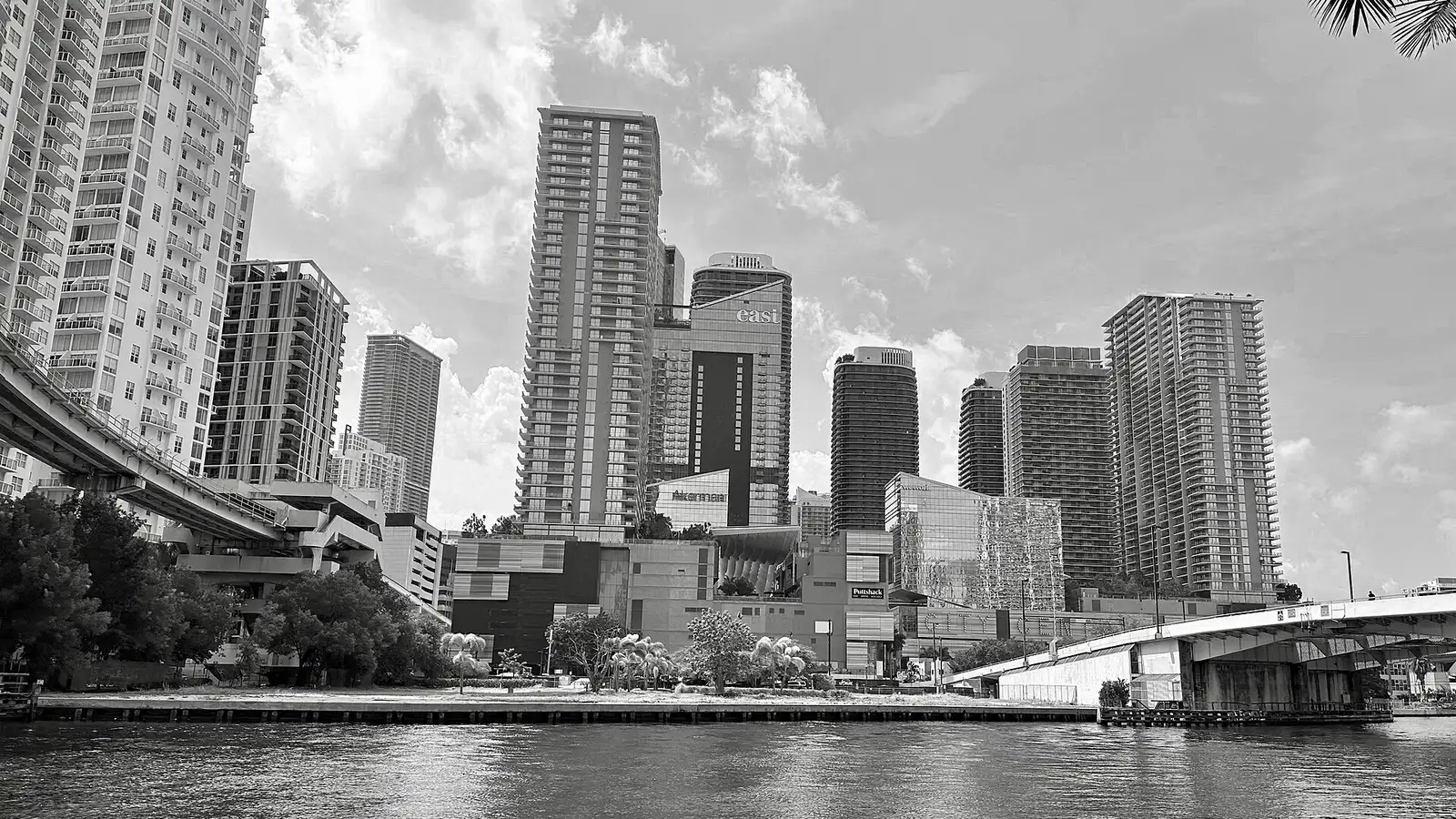 Brickell towers along the Miami River in Miami